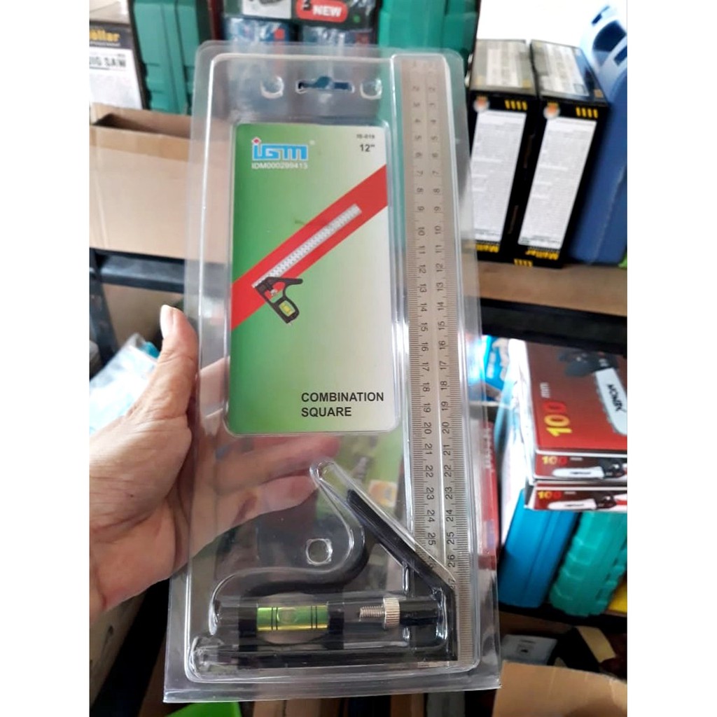 

PROMO penggaris siku kombinasi Combination square ruler Siku tukang waterpass geser T or L