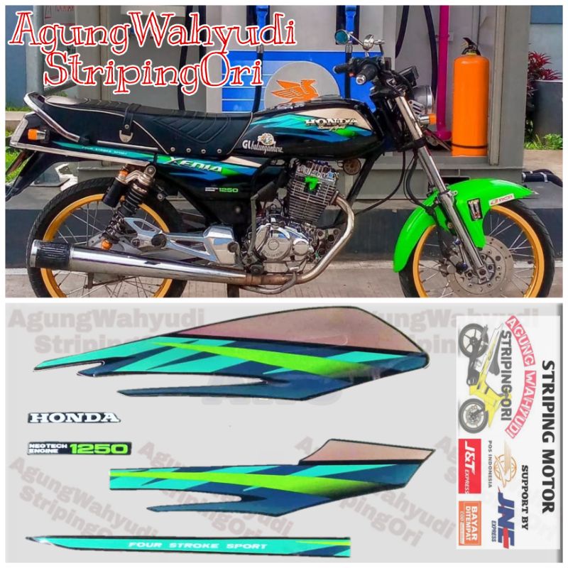 STRIPING MOTOR HONDA GL MAX 1997 HIJAU LIS LES BODY POLET STIKER SEPEDA 1998 98 96 1996 97 1999 99 2