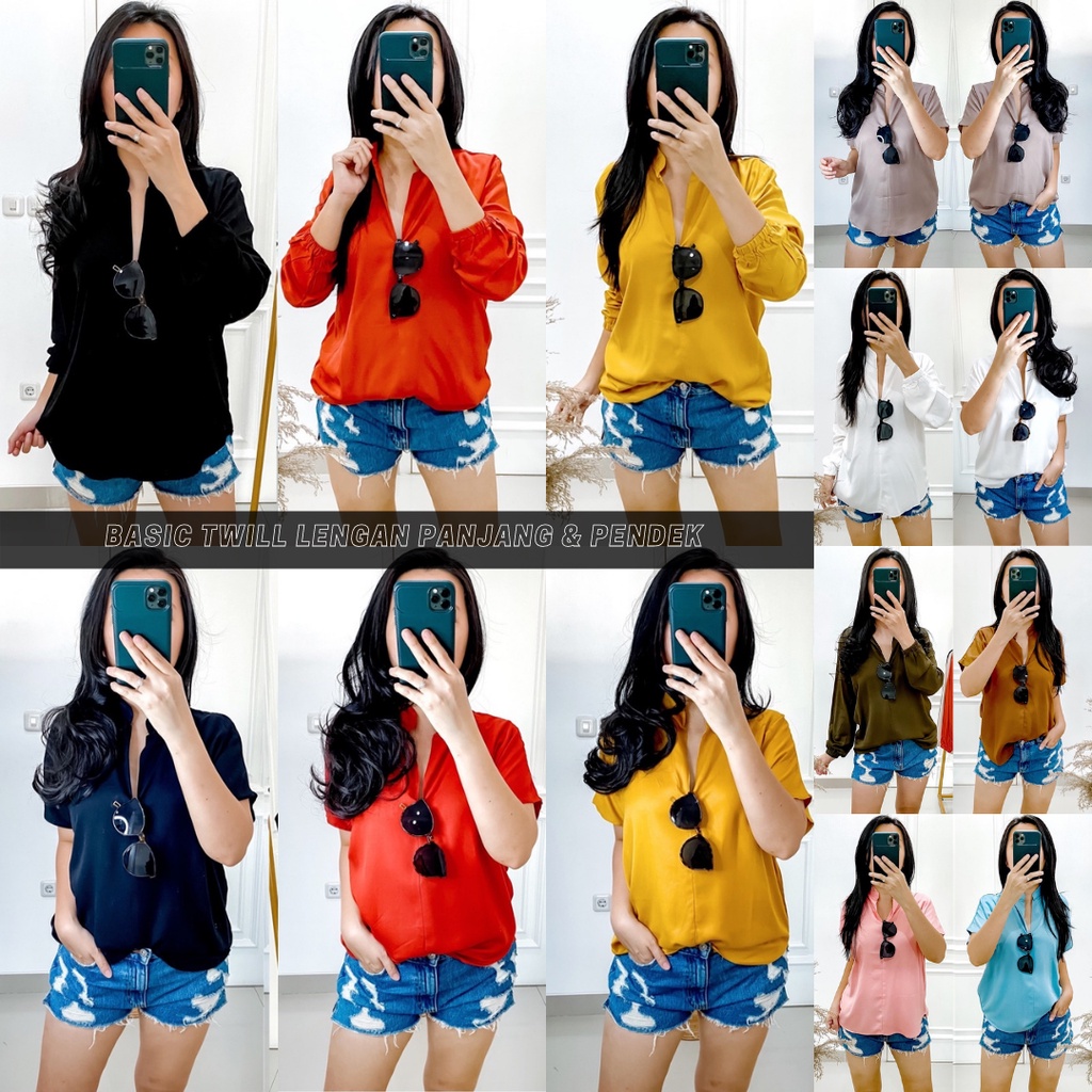 Double Lucky / Basic Twill / Atasan Rayon / Baju Atasan Wanita / All Size-1
