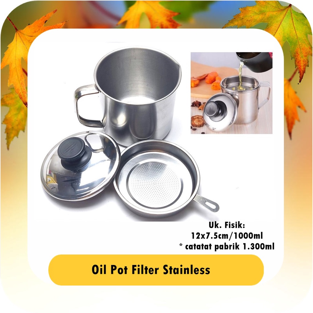 UTL024M Oilpot Filter Pot/Wadah Saringan Minyak Stainless 1300ml