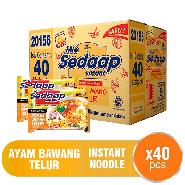 

Sedaap Mie Instan Ayam Bawang Telur 70 gr 1 Dus isi 40 pcs