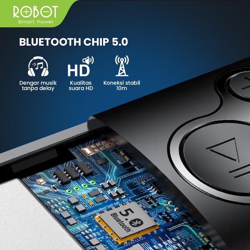 ROBOT Bluetooth Receiver RS10 RS-10 Untuk Headset Earphone Laptop Komputer Compatible Jack AUX 3.5mm