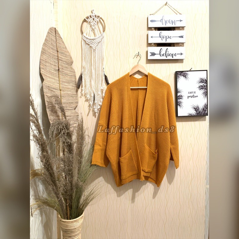 KARDIGAN OVERSIZE | OVERSIZE PREMIUM | CARDY OVERSIZE | KARDIGAN TEBAL-Mustard