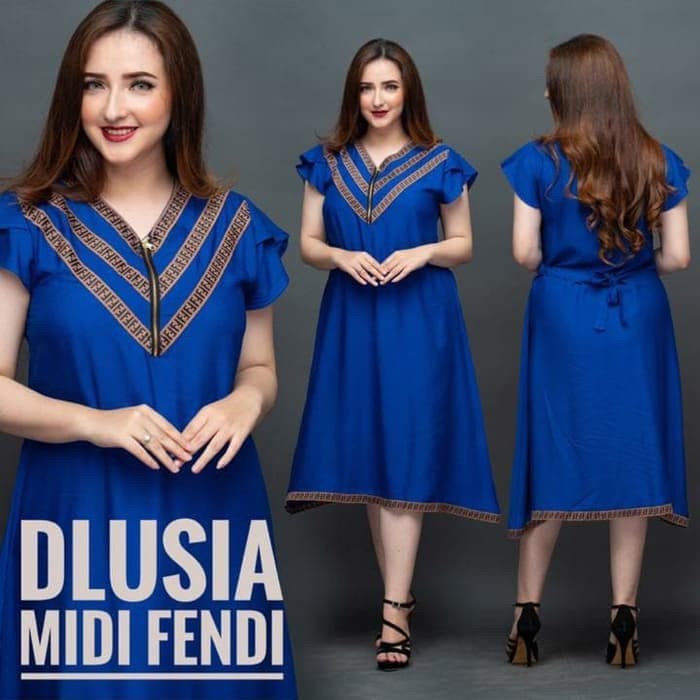 New Daster Arab Midi Fendii by Dlusia Original Baju Wanita Baju