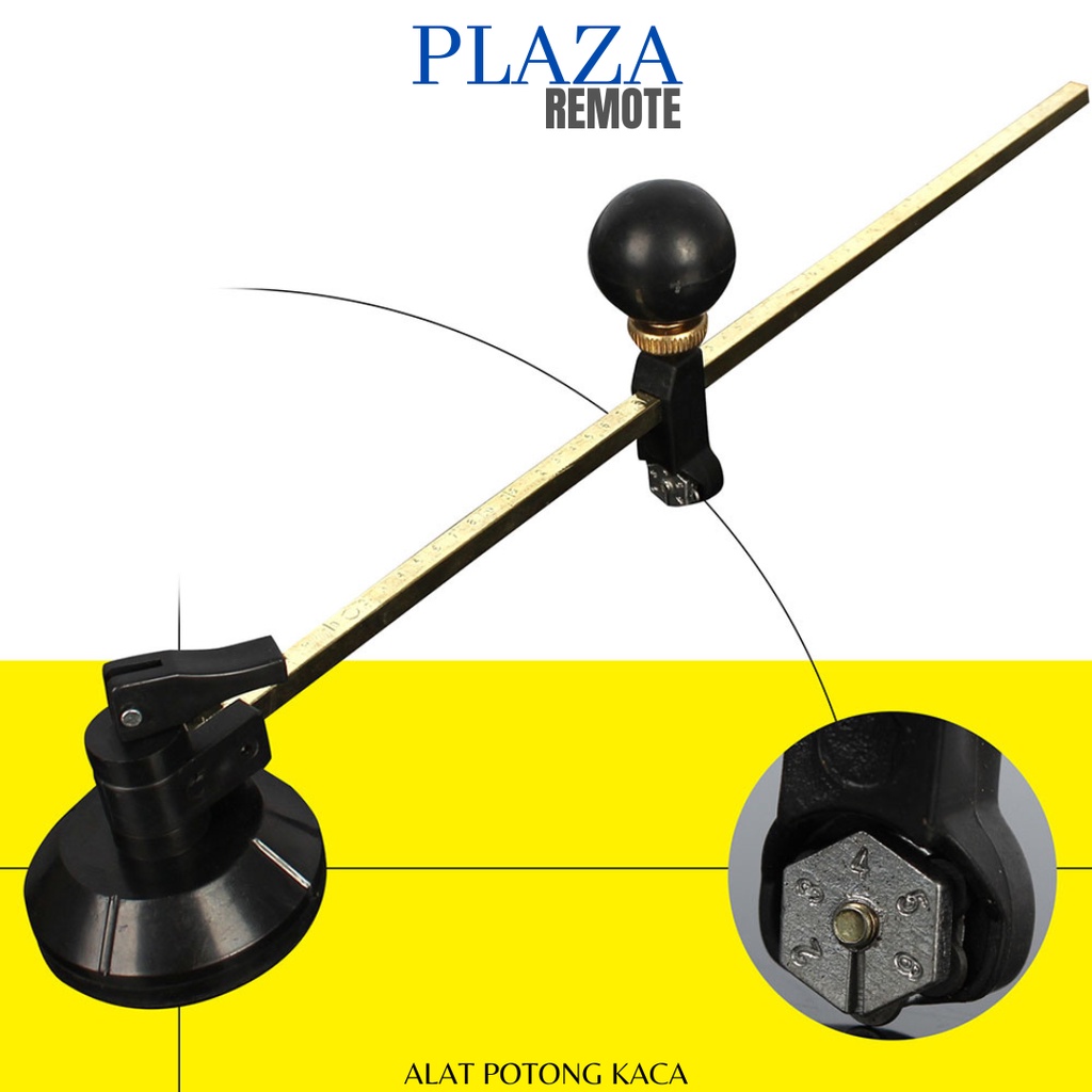 CIRCULAR GLASS CUTTER UNTUK POTONG KACA 360 DERAJAT ADJUSTABLE 10 - 60 MM