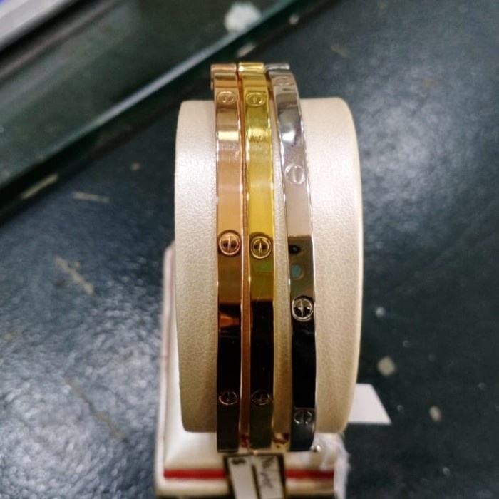 BISA COD gelang cartier emas kuning asli 17K-700-model cartier