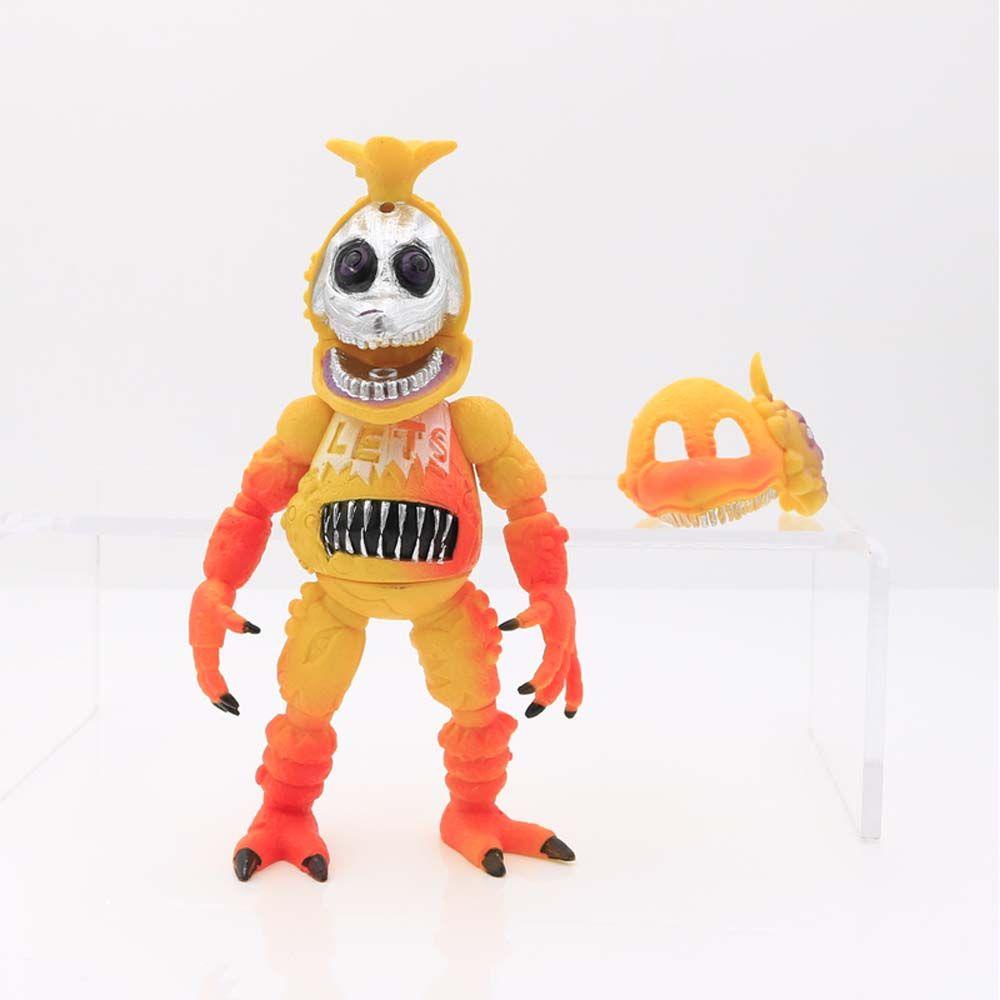 Mxbeauty Lima Malam Di Freddy's FNAF Nightmare PVC Figure Mainan Chica Anime Peripheral Rabbit Freddy Bear Model Kolekte