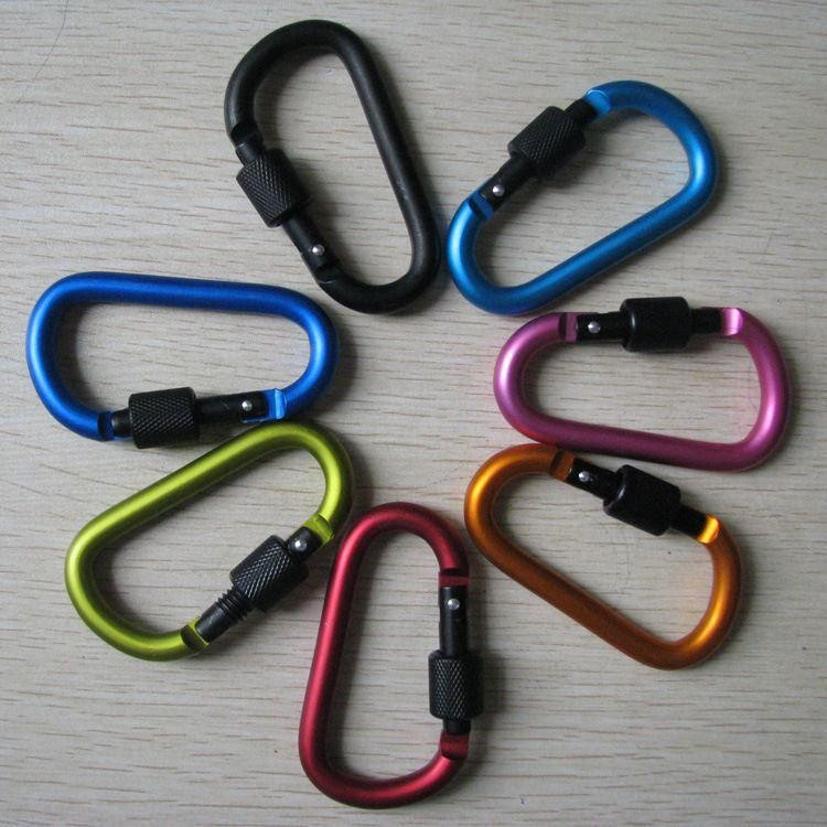 【Warna Dipilih】Quickdraw Carabiner Aluminium Alloy` Karabiner` Gantungan Kunci` Keychain Lock Buckle