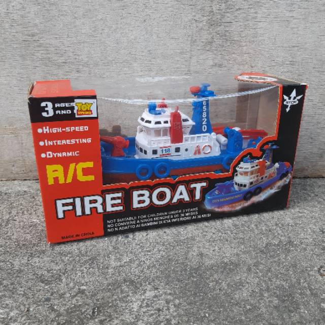 Rc Fire Boat Remote Control Edukatif - Mainan Perahu Radio Kontrol