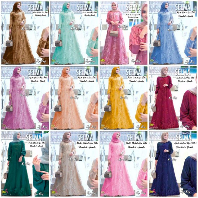 GAUN BROKAT SELMA / GAUN PESTA SELMA / DRESS MUSLIMAH PREMIUM