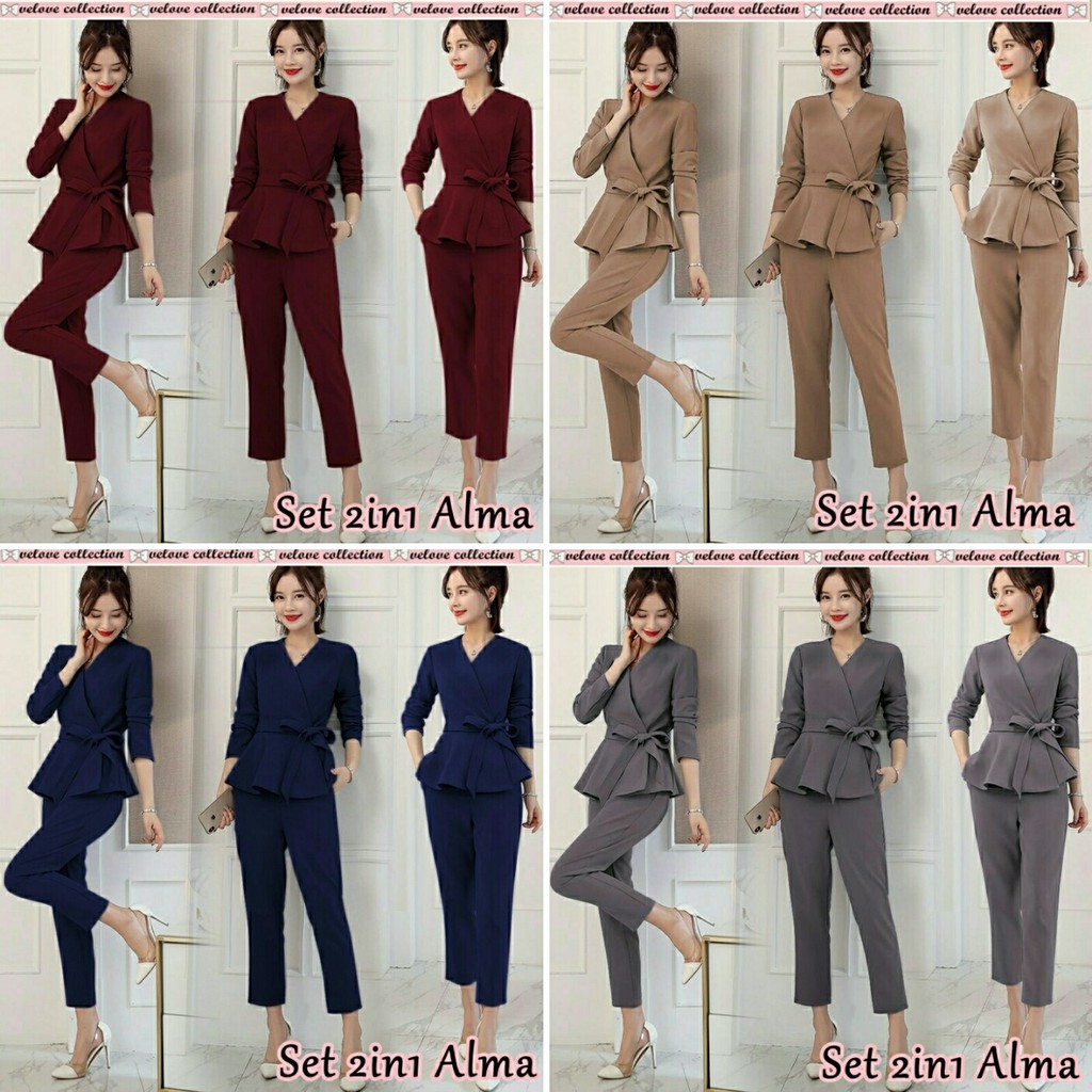 B0810 ST ALMA 2IN1 Matt TT set pakaian jumbo wanita big terbaru murah panjang size