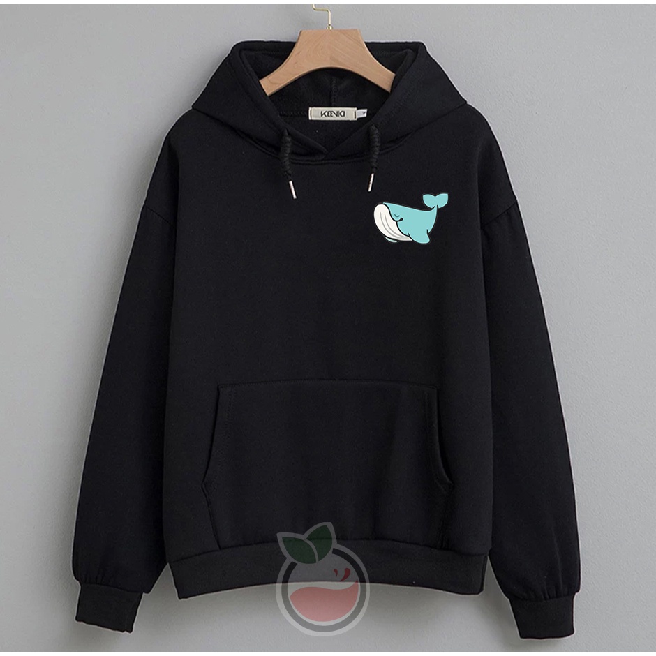 Lilipop.id Sweater Wanita Whale Paus Hoodie Jumper Outwear