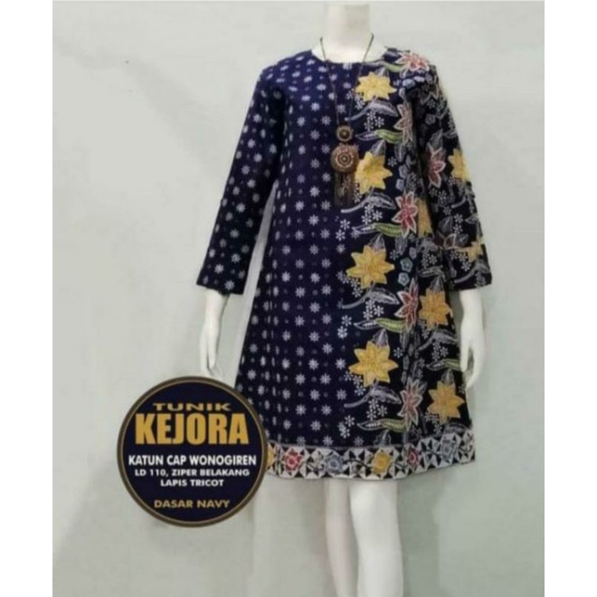 TUNIK  BATIK / DRESS WANITA BATIK BUSUI BISA BUAT KERJA CAP LAPIS FURING / TRIKOT