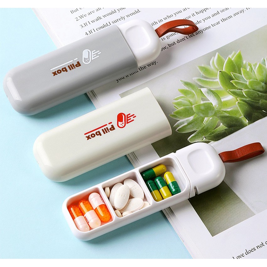 3grids Dispenser Mini Penyimpanan Tablet Obat Gaya Nordic Style Portable Pouch Dispenser Tablet Obat Pill Box