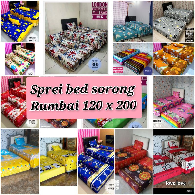 SPREI BED SORONG RUMBAI 120 X 200 TERMURAH