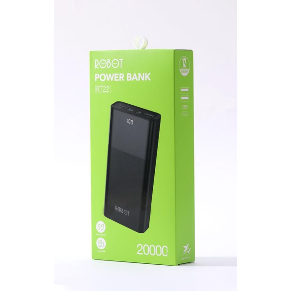 PowerBank ROBOT 20000mah RT22 Dual Port Input &amp; Output Original Led