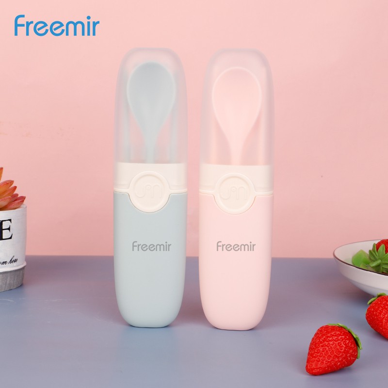 Freemir Alat Makan Set 3 in 1 Portabel Set Isi 3 Pcs Sendok Garpu Sumpit Case Unik-1