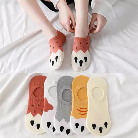 TOKO KL | 3 PASANG KAOS KAKI PENDEK BALET INVISIBLE SOCKS WANITA DEWASA / KAOS KAKI HIDDEEN MOTIF RANDOM TERMURAH TERLARIS