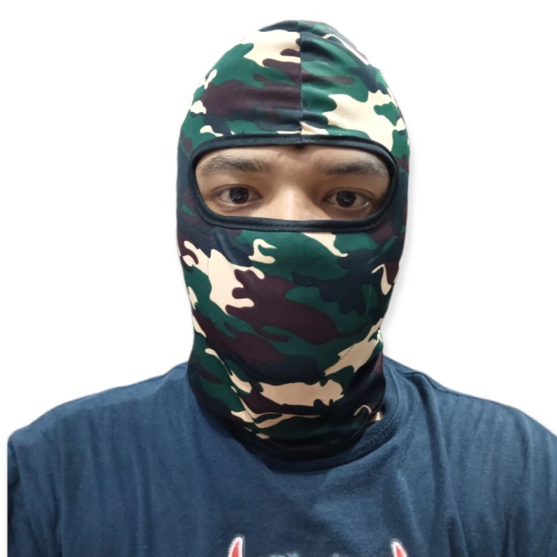 Masker Buff Ninja Full Face Balaclava Spandex Hitam Polos Loreng Tengkorak Motor Helm