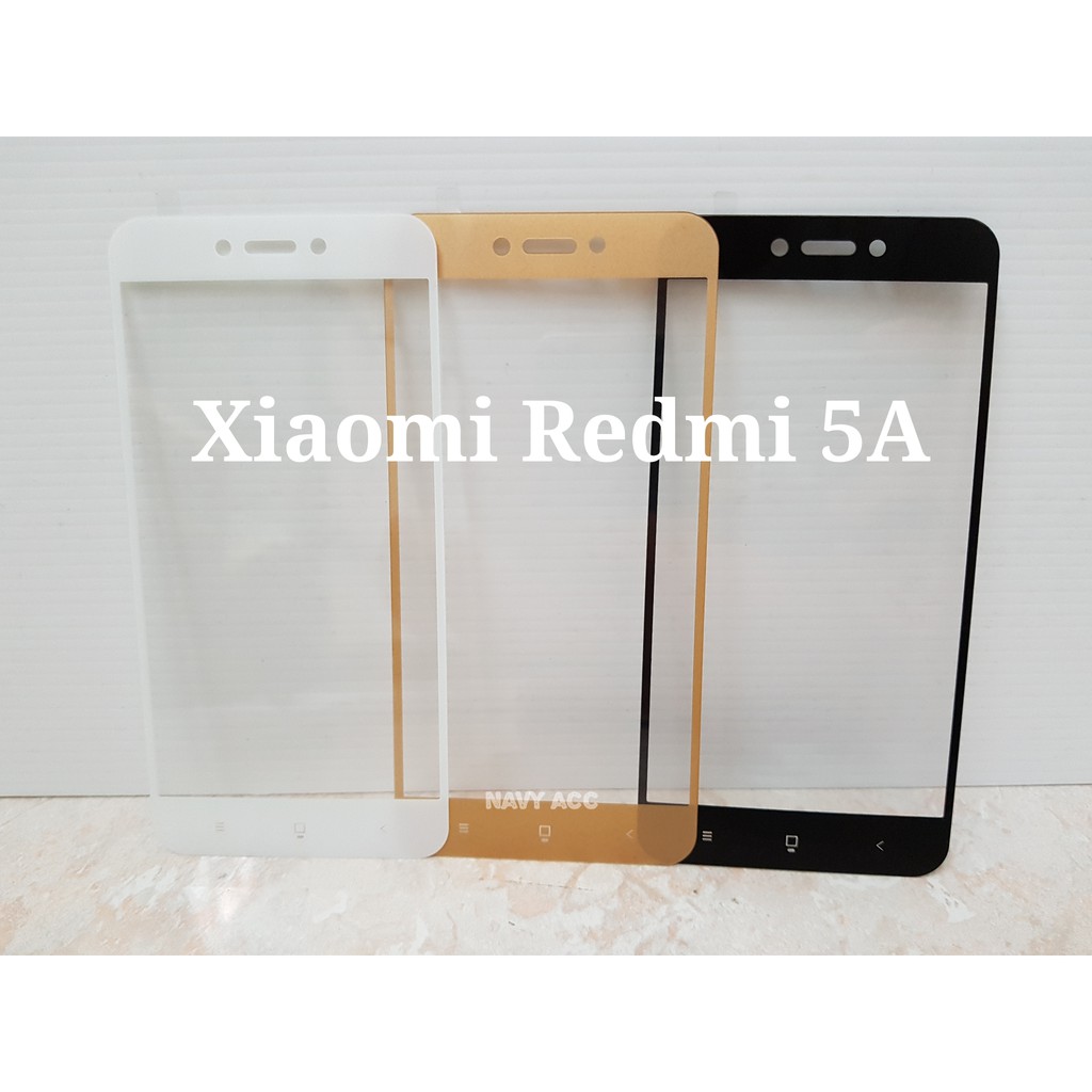 Tempered Glass Warna Redmi 5A - Tempered Full Cover Redmi 5a