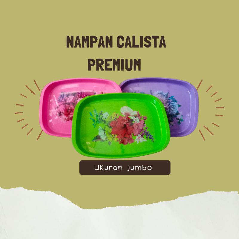 Nampan Kotak Plastik Jumbo Bunga  CALISTA PREMIUM