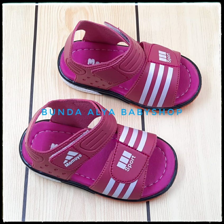 Sendal Anak Perempuan Umur 1 2 Tahun Tali FANTA - Sepatu Sendal Anak Cewek Alas Karet Anti Licin PINK TUA   Size 22 - 24