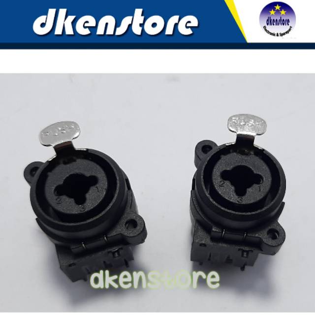 Soket double combo xlr canon female dan akai female input mixer pin lurus