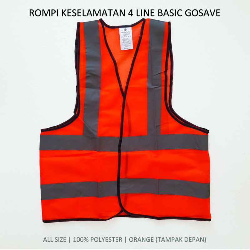 ROMPI PENGAMAN | Safety Vest Keselamatan Proyek Polyester Gosave murah