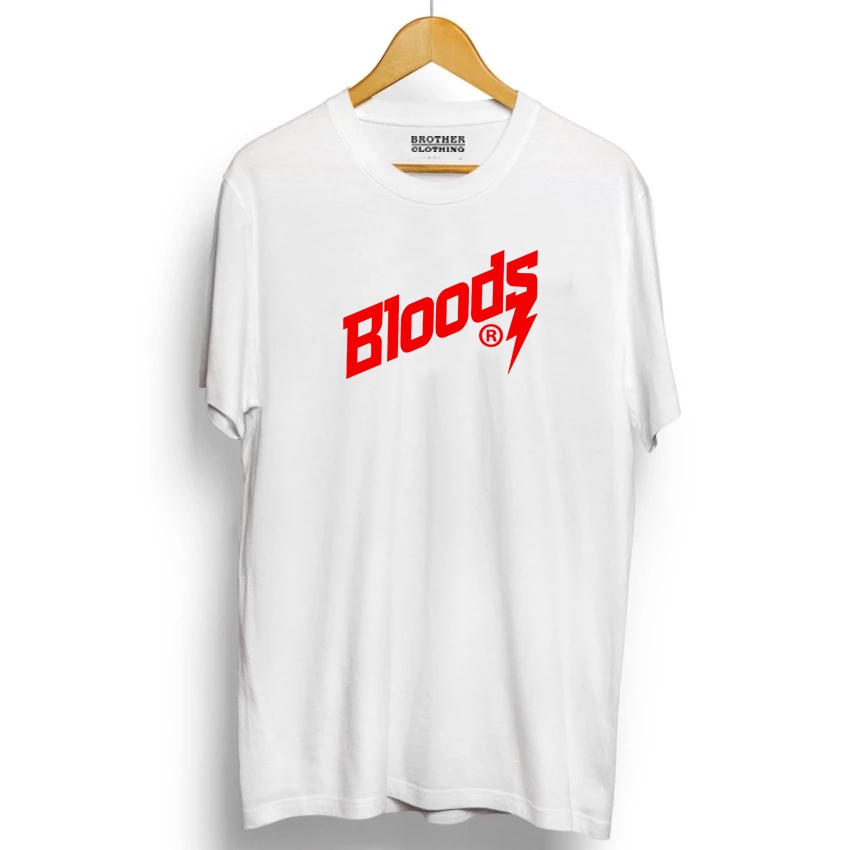 Sauza Clothing Store Kaos Distro Bloods Text Red - Premium High Quality