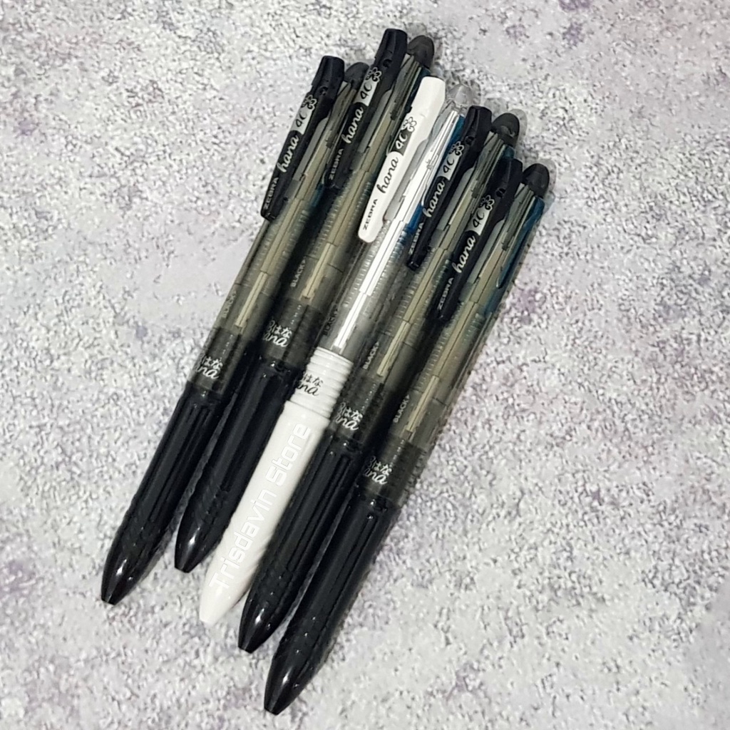 Zebra Hana 4C putih tinta 4 warna / Pulpen Zebra Hana 4C hitam tinta 4 warna