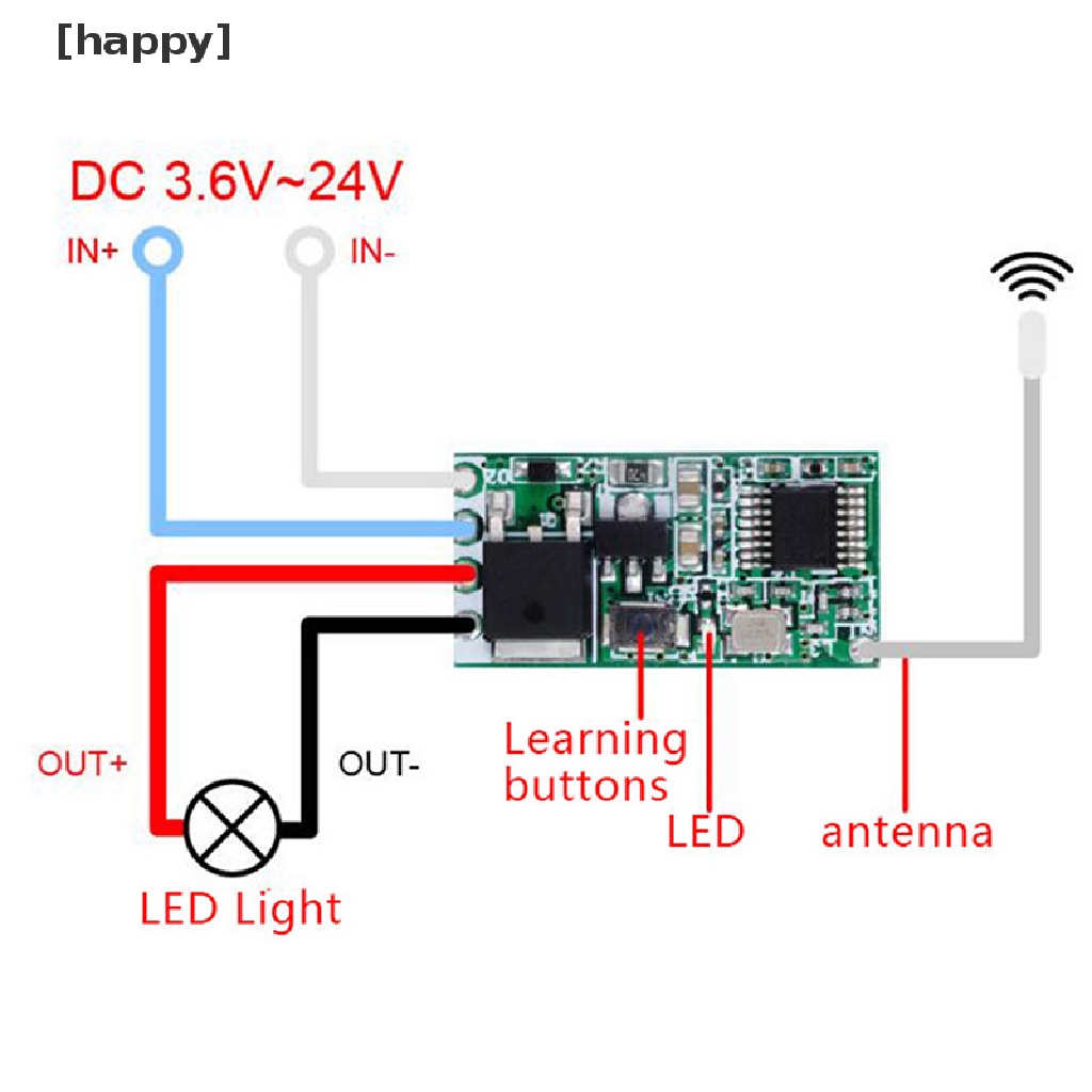 Ha Modul Relay Receiver Rf Wireless 433mhz 1ch Untuk Remote Control