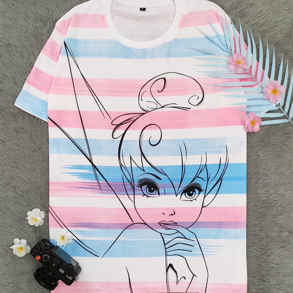 Kaos Karakter Oversize Tinkerbell Blue
