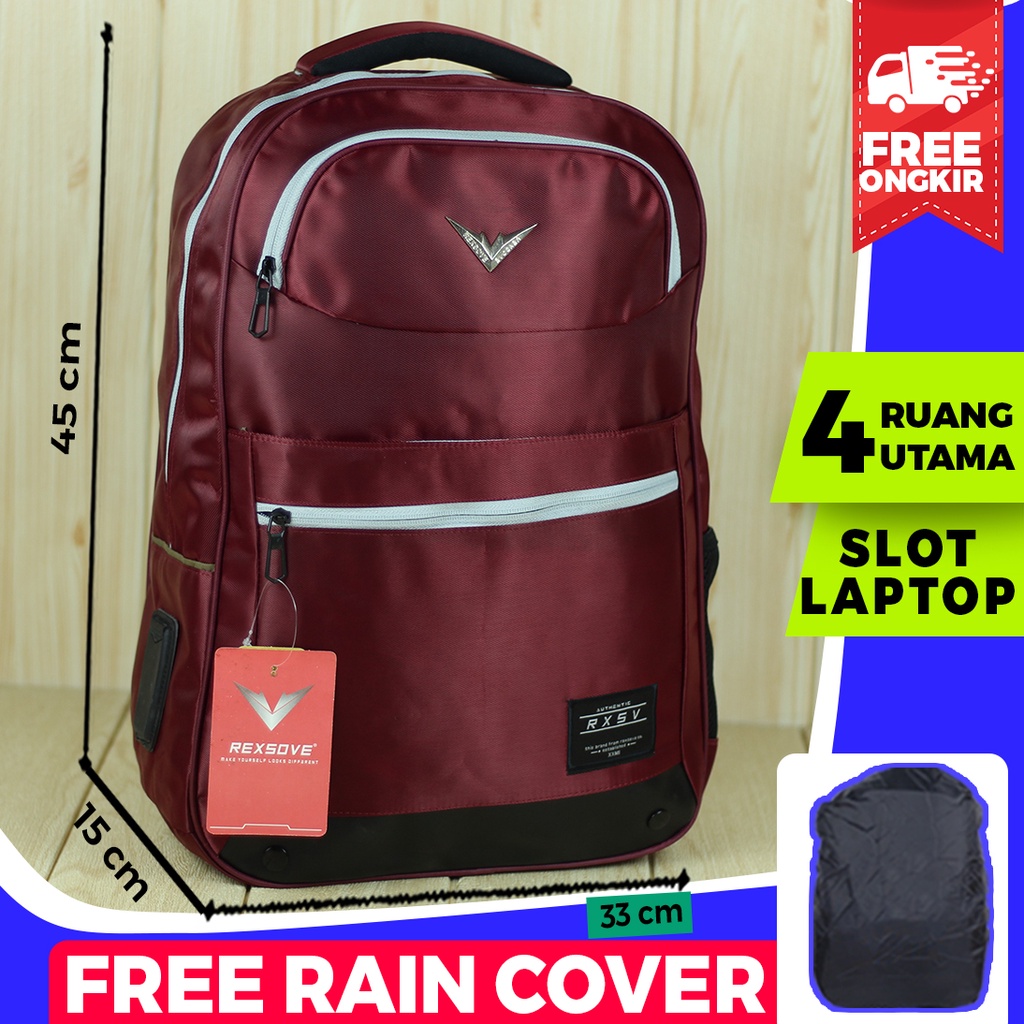 BACKPACK REXSOVE PREMIUM Tas Gendong Pria Wanita Sekolah SMP SMA Tas Ransel Kuliah Kerja Kantor Awet