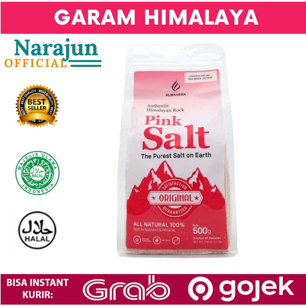 

GARAM HIMALAYA Premium ASLI Rock Pink Salt Halmahera 500gr Original