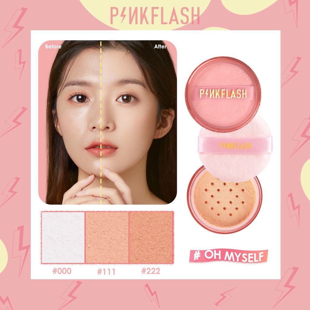 BPOM PINKFLASH OhMyself Loose powder Matte Translucent Oil-control Bedak Tabur PFF06