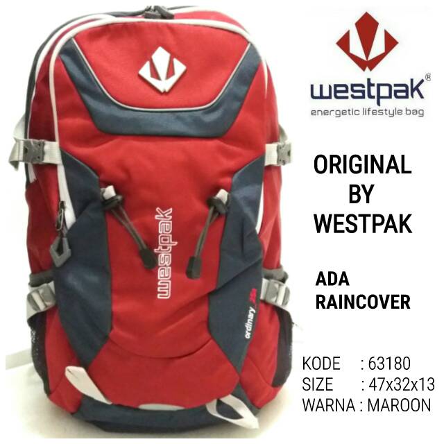 TAS SEKOLAH RANSEL BACKPACK WESTPAK 63180 RED WESTPA ORIGINAL