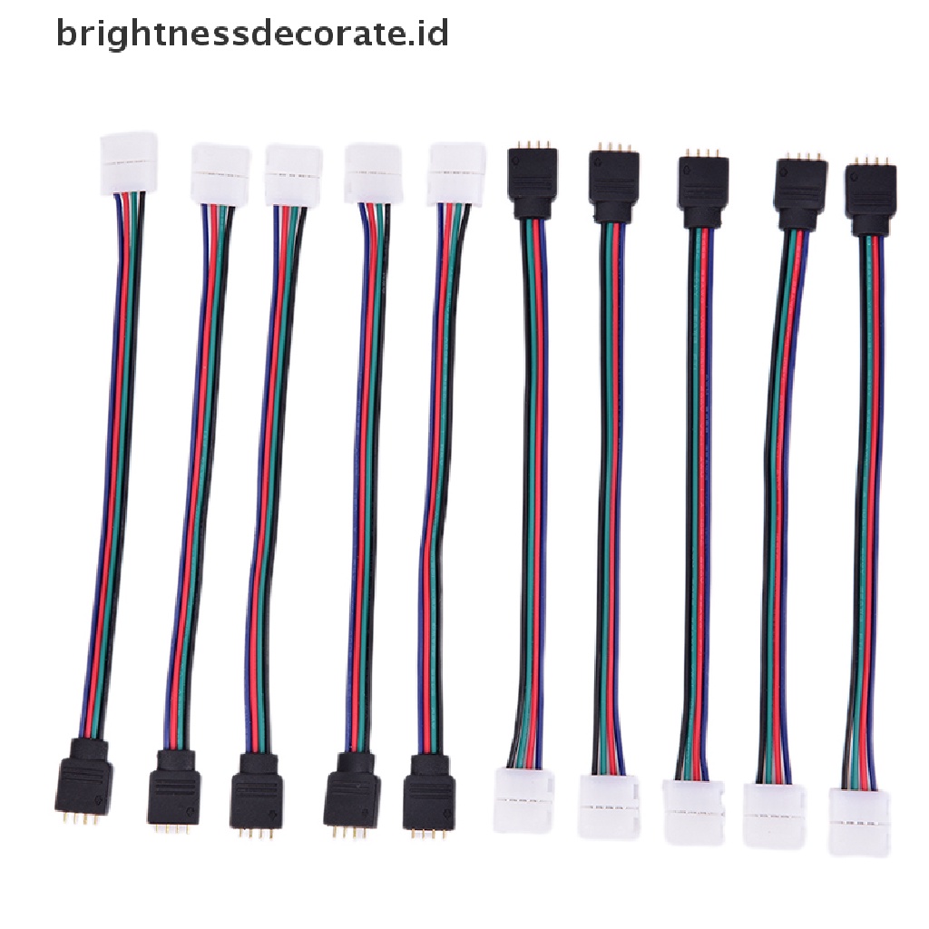 [birth] 10PCS 10mm 4 Pin Male Female PCB Connector Cable For RGB 5050 3528 LED Strip [ID]