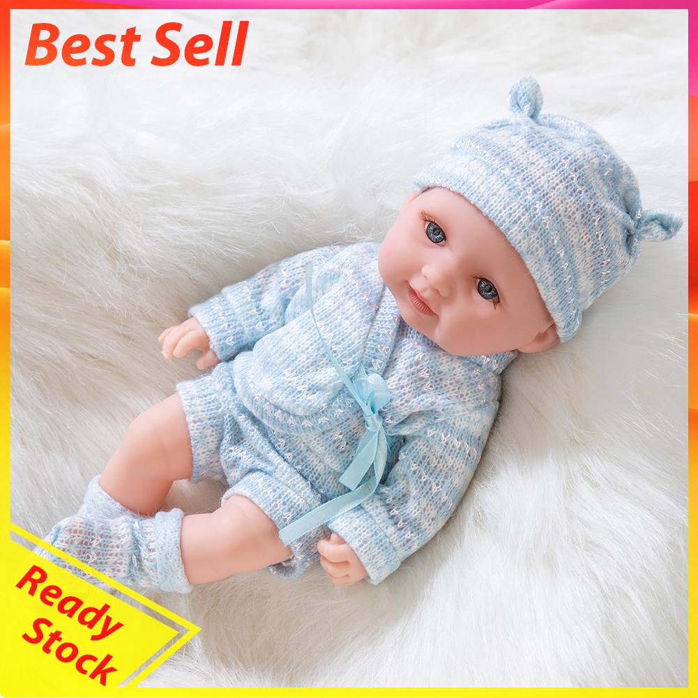 Reborn Mainan Boneka Bayi Vinyl Mirip Asli Dengan Topi Untuk Anak Bermain Peran