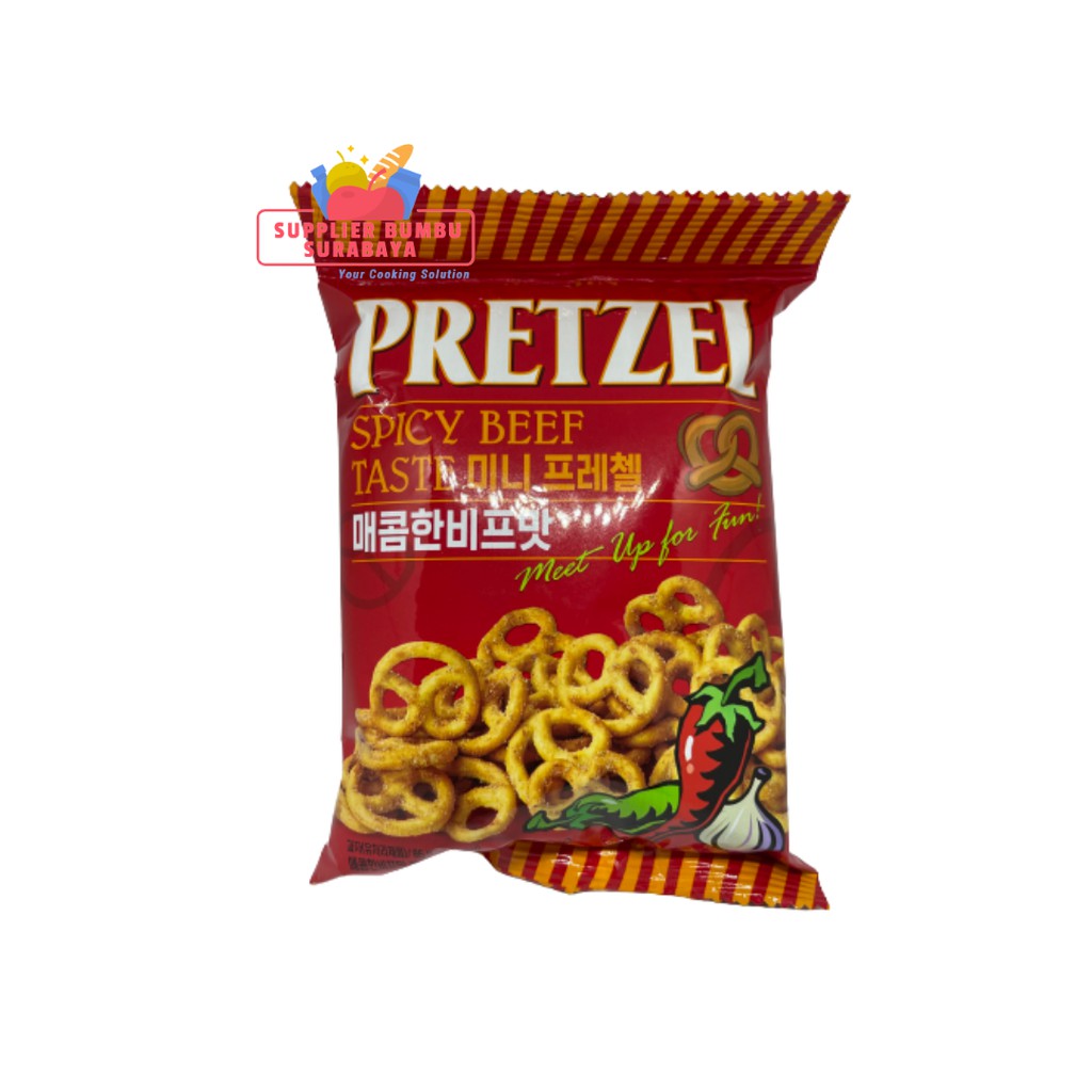 SAMJIN - Snack Pretzel Korea Rasa Cheddar Cheese / Spicy Beef / Stir-Fried Seafood 85g