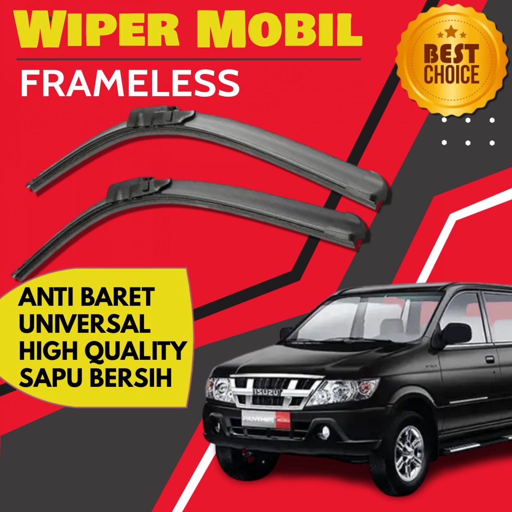 New WIPER MOBIL ISUZU PANTHER 1 SET SEPASANG KARET WIPER MOBIL WIPER FRAMELESS WIPER KACA MOBIL