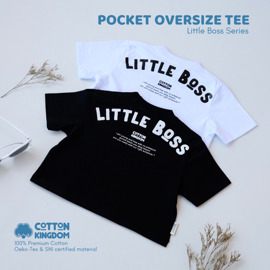 Cotton Kingdom Toddler Pocket Oversize Tee - Little Boss Series/Kaos Anak Oversize/ Todler Over Tee