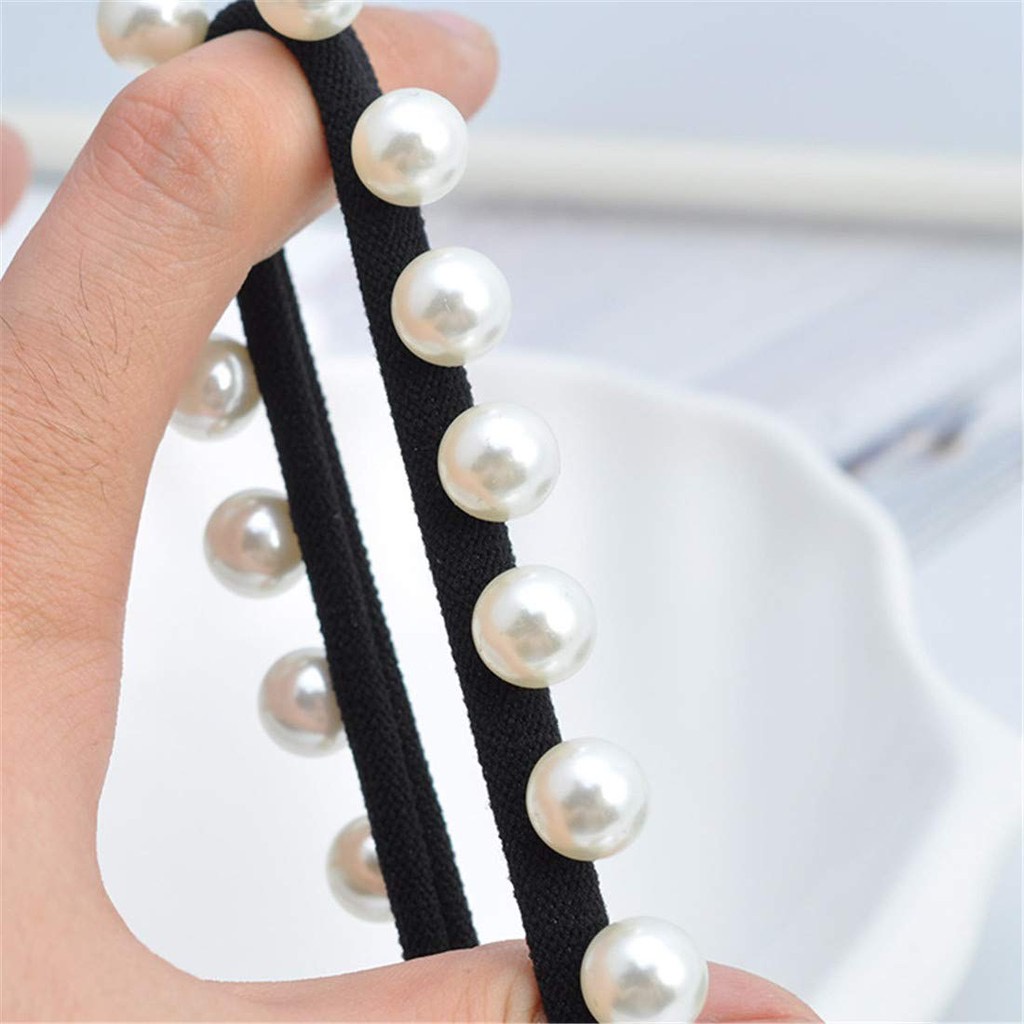 KUNCIRAN KOREA IKAT RAMBUT FULL MUTIARA KOREAN cepol kuncir karet gelang pearl hairbands