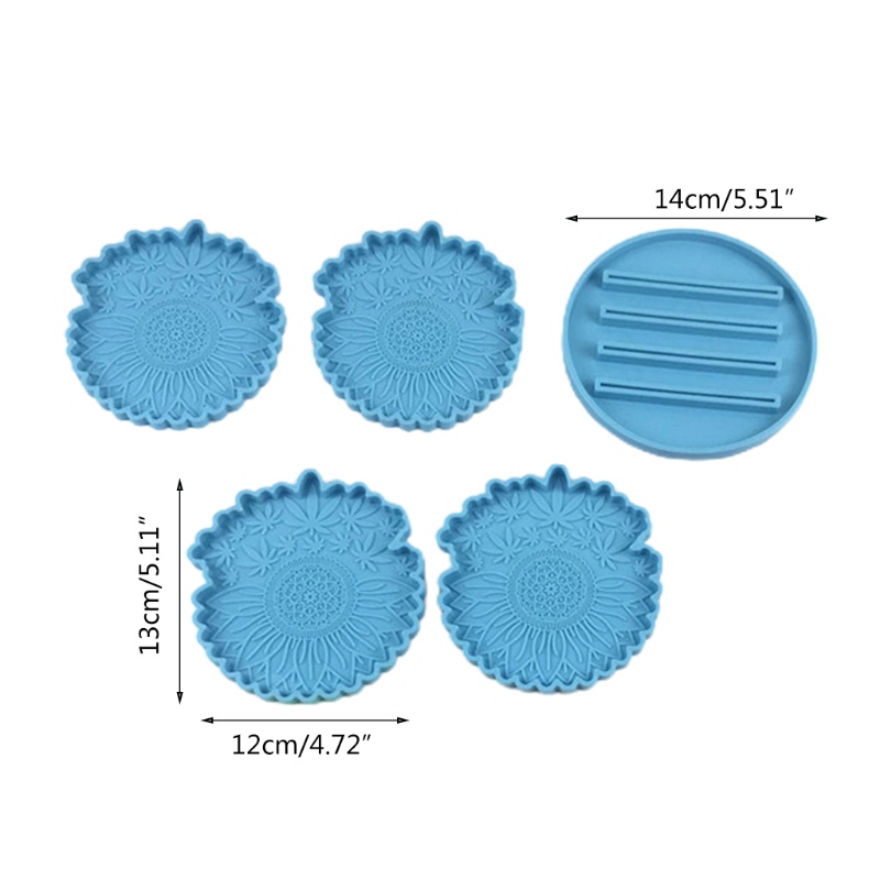 Siy Cetakan Resin Epoksi Bentuk Bunga Mataharidaun Maple Bahan Silikon Untuk Membuat Coaster Diy
