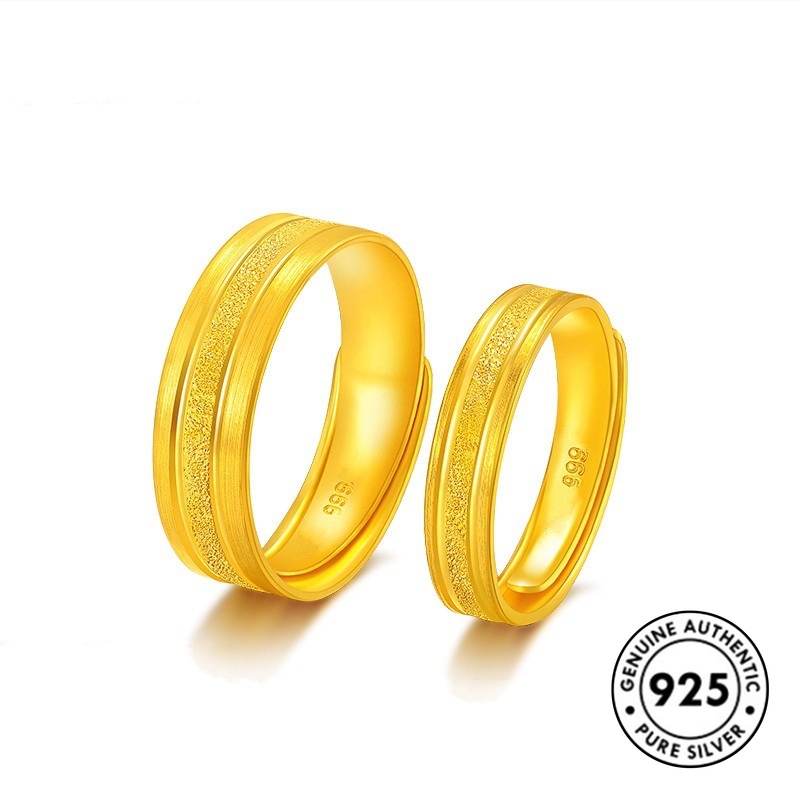 Cincin Kepribadian Lapis Emas Bahan S925 Silver Untuk Pasangan