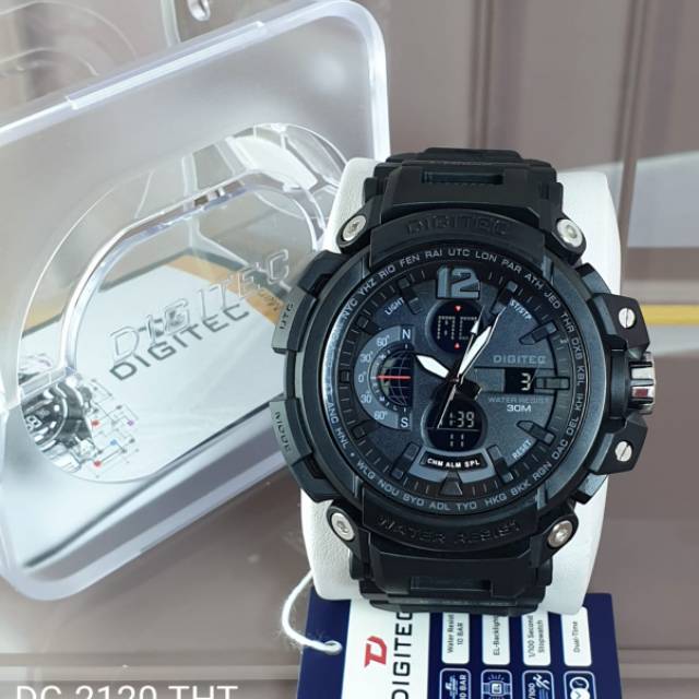 Jam Tangan Pria Digitec Double Time Dg2021T Original Garansi 1 Tahun