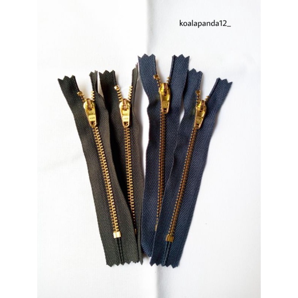 Resleting jeans YKK 12 cm Zipper jeans besi hitam navy