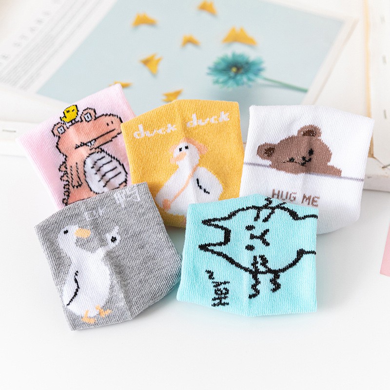 BEE - Kaos Kaki Ankle Cute Kaos Kaki Pendek Motif Animals Semata Kaki Import Murah SC - 23