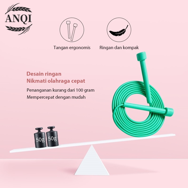 ANQI 1888 PVC Skipping Lompat Tali Kansen Loncat Tali Digital Jump Rope Lompat Tali