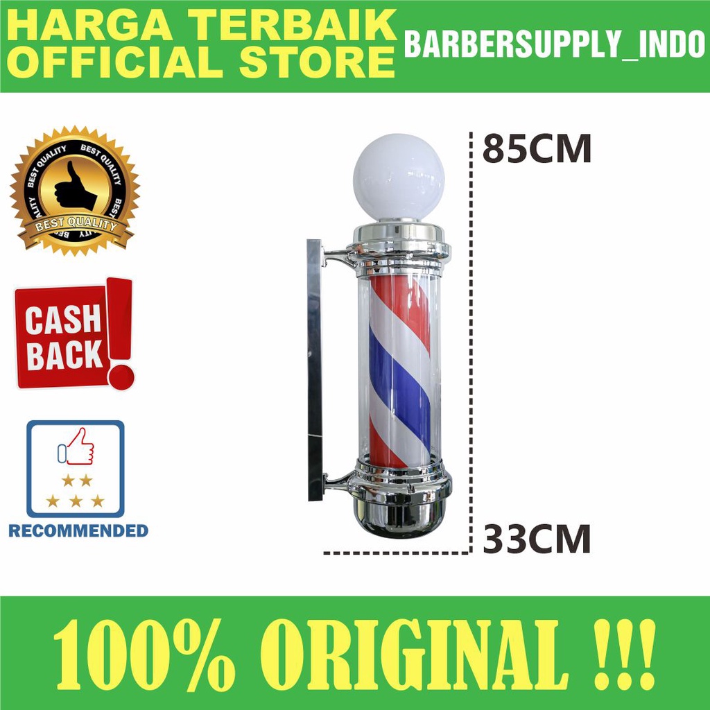 Barberpole Lampu Barbershop Barber Pole Premium 85CM