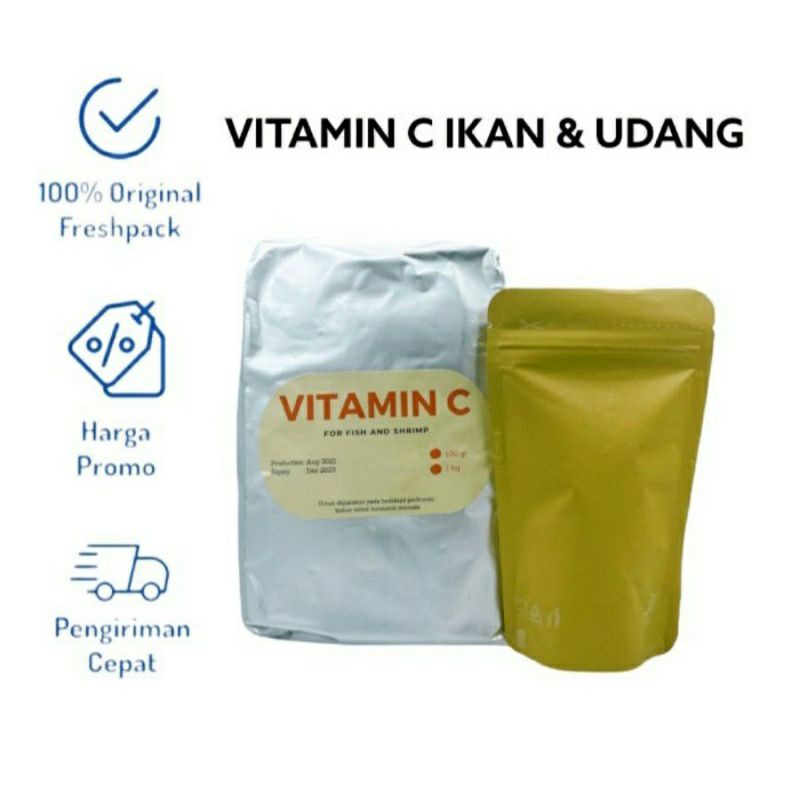 Vitamin C  Untuk Ikan Udang Unggas Dan Hewan Ternaik Lainnya 100 GR